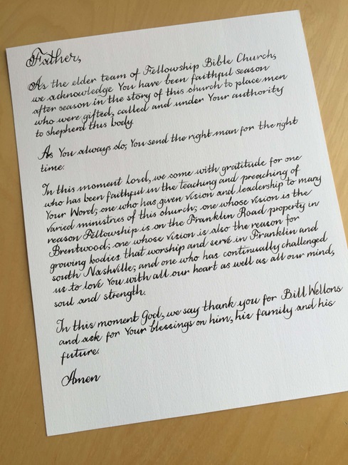 Handwritten letter example