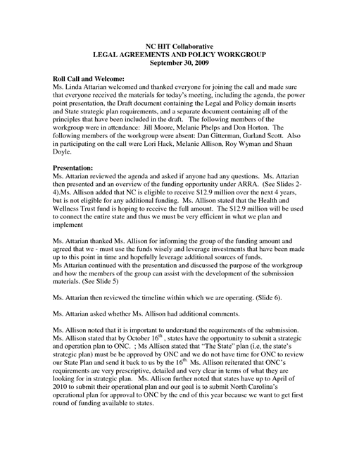 Printed document example
